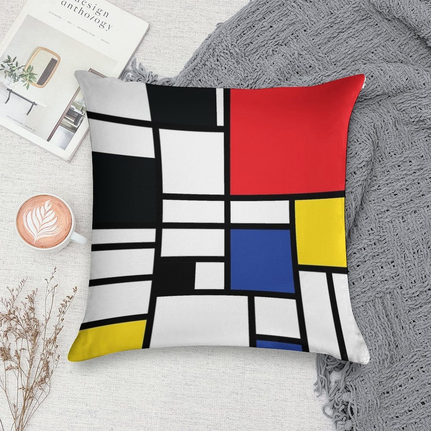 De Stijl #1 Soft Easy Maintenance Throw Pillow
