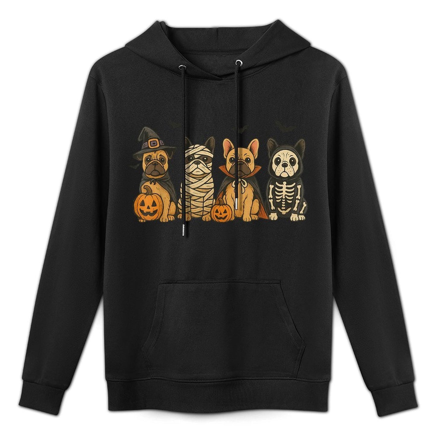 Cute French Bulldog Halloween Costume Frenchie Dog Ghost Durable Construction Hoodie