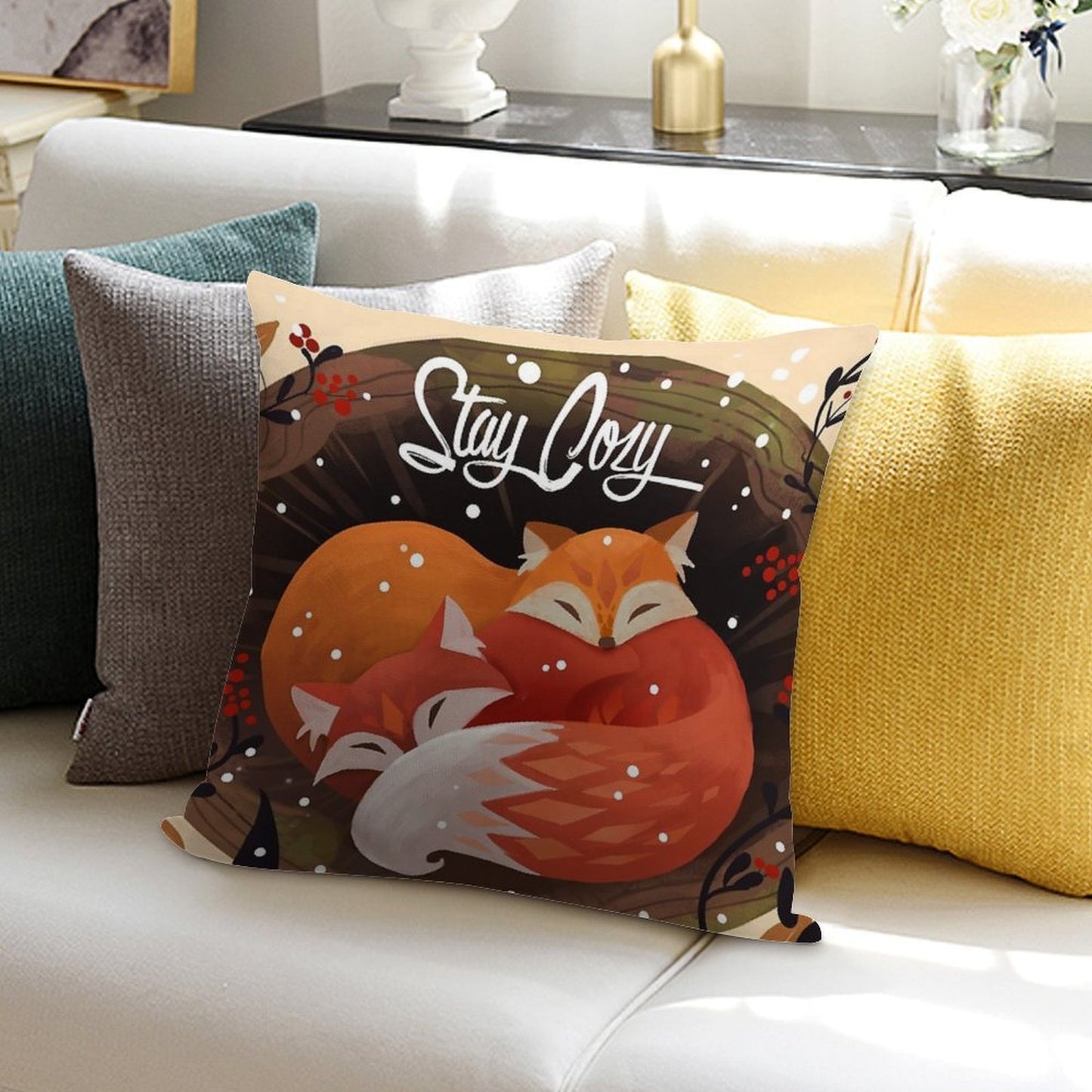 Stay Cozy Soft Hidden Zipper Throw Pillow