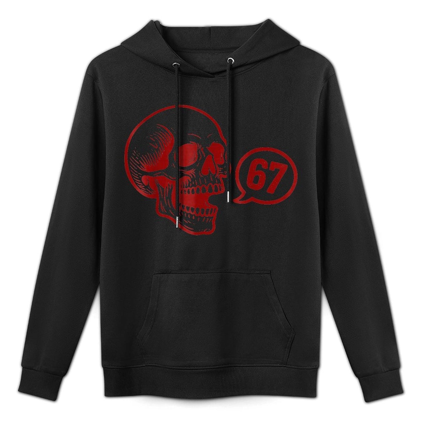 67 Halloween Skeleton Six Seven Meme Brainrot Funny Boys Cotton-Polyester Blend Hoodie