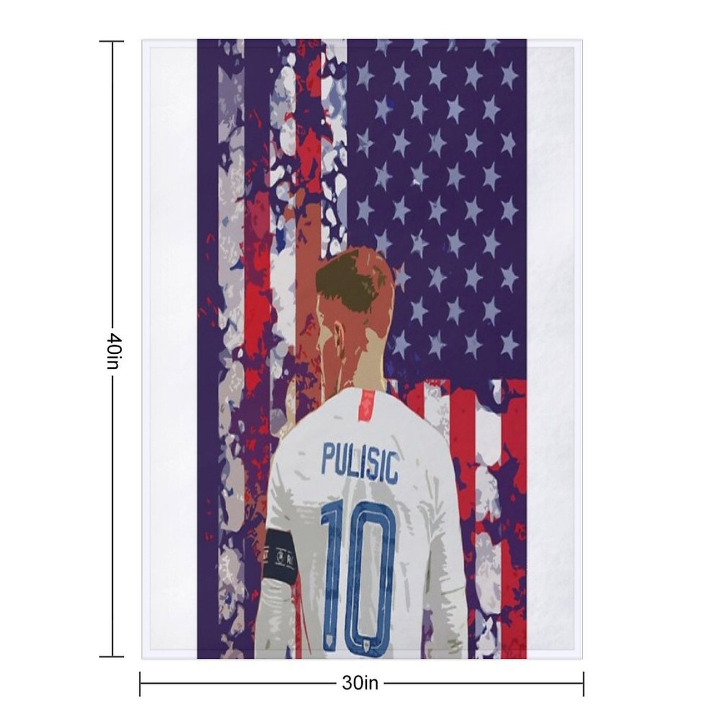 Christian Pulisic USA Poster Throw Blanket