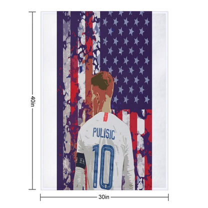 Christian Pulisic USA Poster Throw Blanket