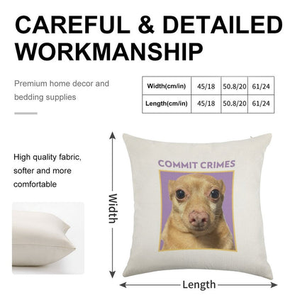 Crime Mouse Linen Throw Pillow Cover