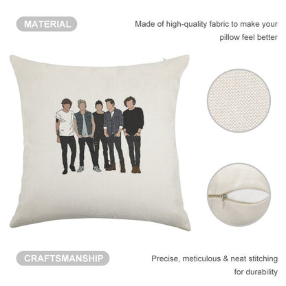 ONE DIRECTION Linen Throw Pillow Cover