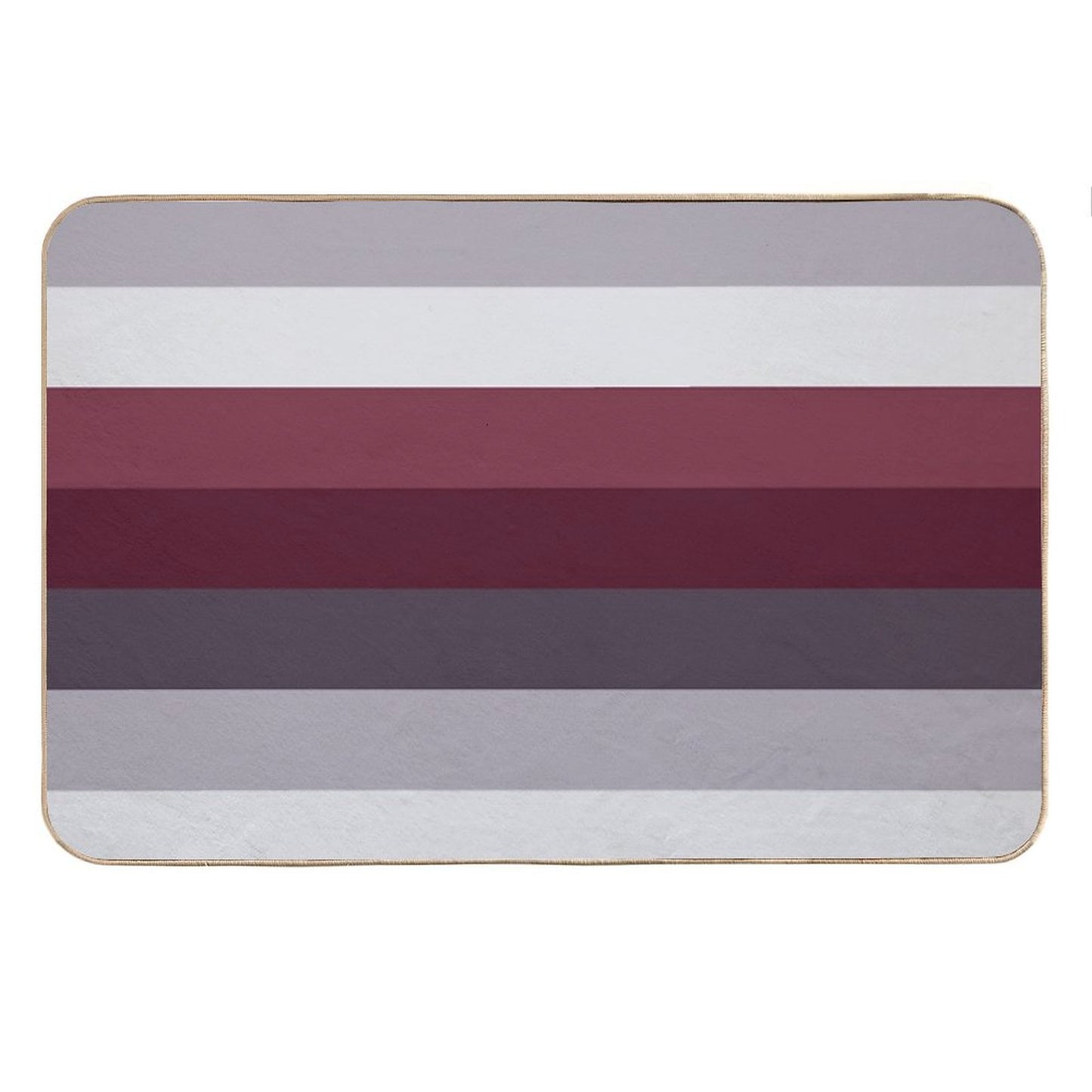 Preppy Trendy Winter Colors Ombre Grey Burgundy Red Plum Stripes Bath Mat