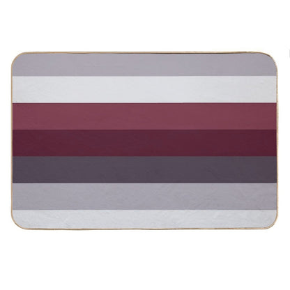 Preppy Trendy Winter Colors Ombre Grey Burgundy Red Plum Stripes Bath Mat