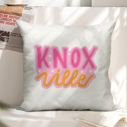Knoxville Pink And Orange Stars Linen Throw Pillow Cover
