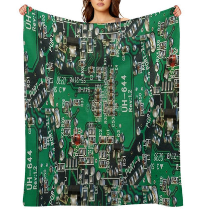 Electric Circuit Board Throw Blanket