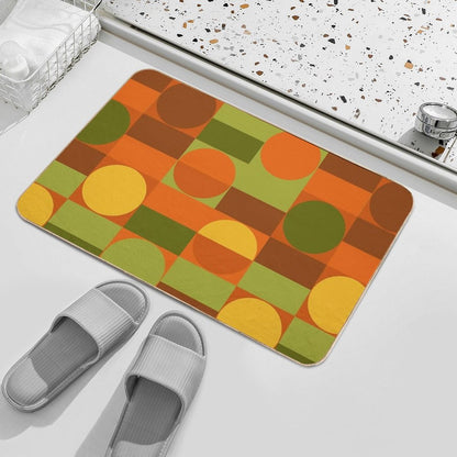 70's Retro Colors Mid-Century Modern Bath Mat