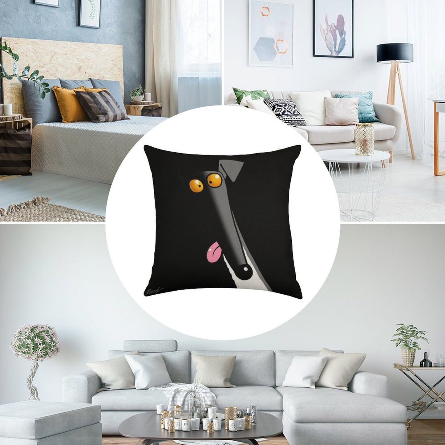 Derp in The Dark Linen Throw Pillow Cover