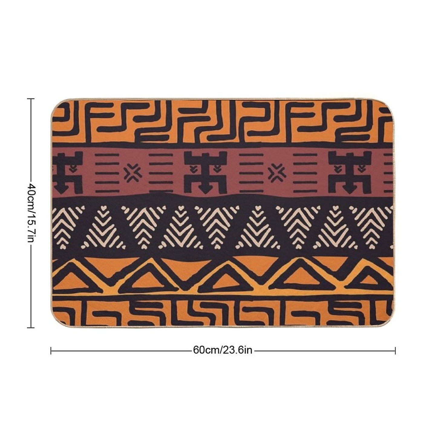 African Tribal Mudcloth Pattern Bath Mat