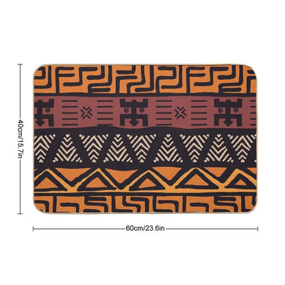 African Tribal Mudcloth Pattern Bath Mat