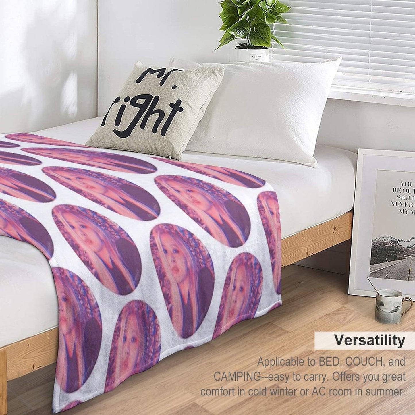 RSE Pink Sunset Icon Throw Blanket