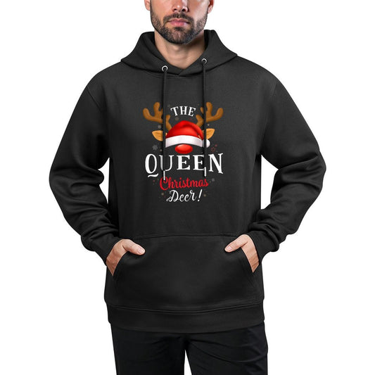 Queen Christmas Deer PJS Xmas Family Matching Relaxed Fit Hoodie