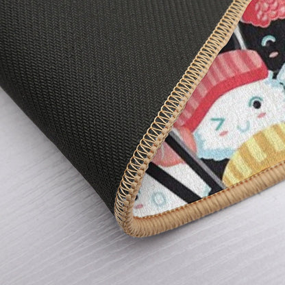 Kawaii Sushi Crowd Bath Mat