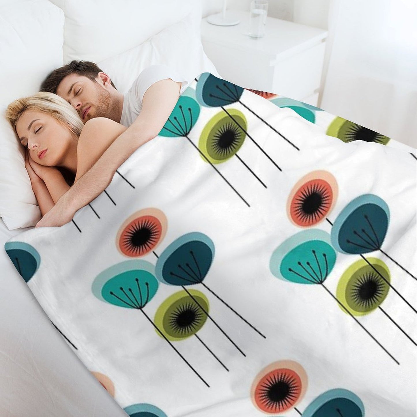 Flowers - Mid Century Throw Blanket