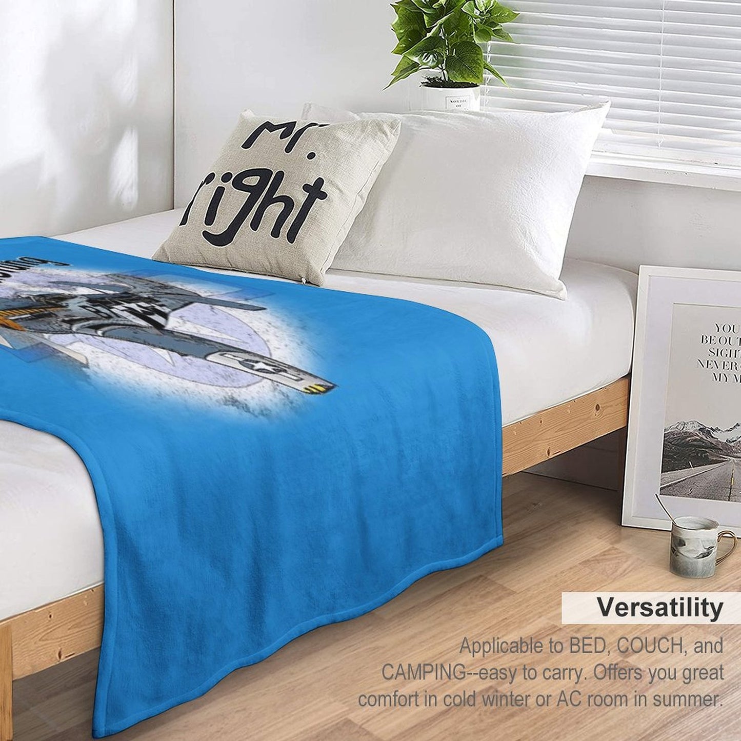 P51 Mustang Throw Blanket