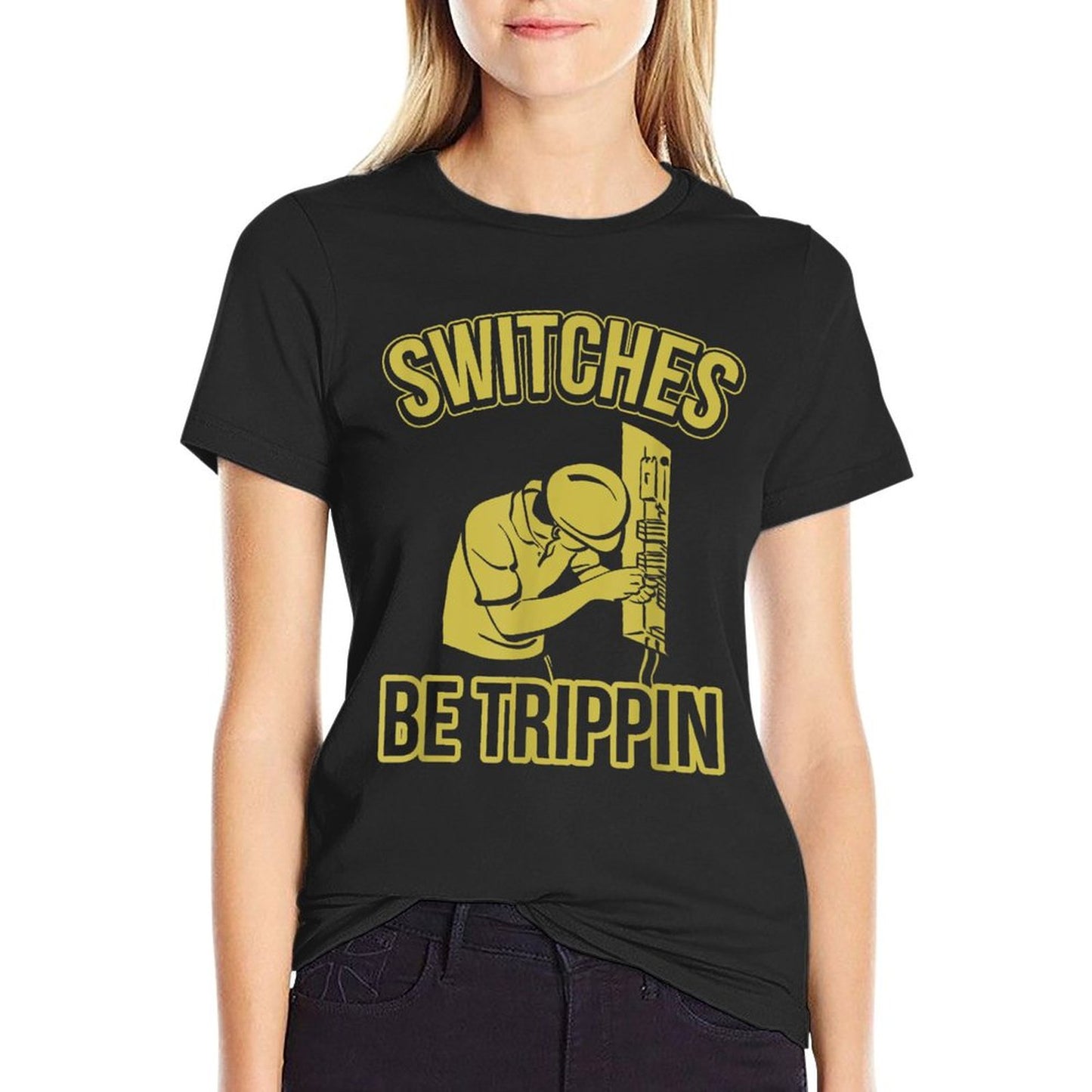 Switches Be Trippin Funny Master Electrician Fuse Box T-Shirt