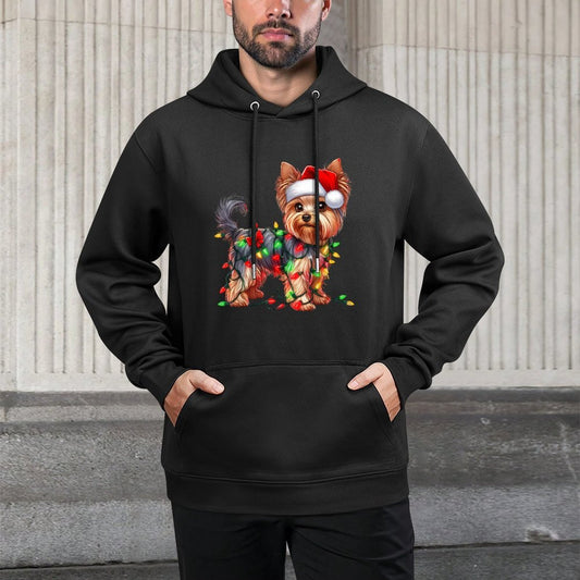 Xmas Santa Outfit Yorkie For This Christmas Customizable Surface Hoodie
