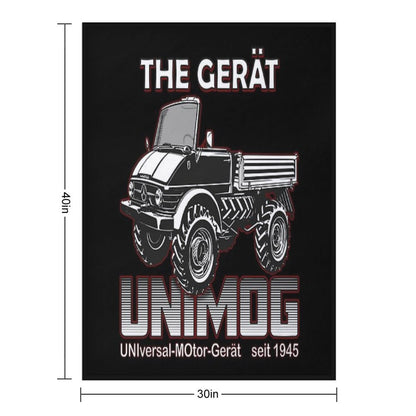 THE GREAT UNIMOG (UNIversal-MOtor-Gerät) - on Black Throw Blanket