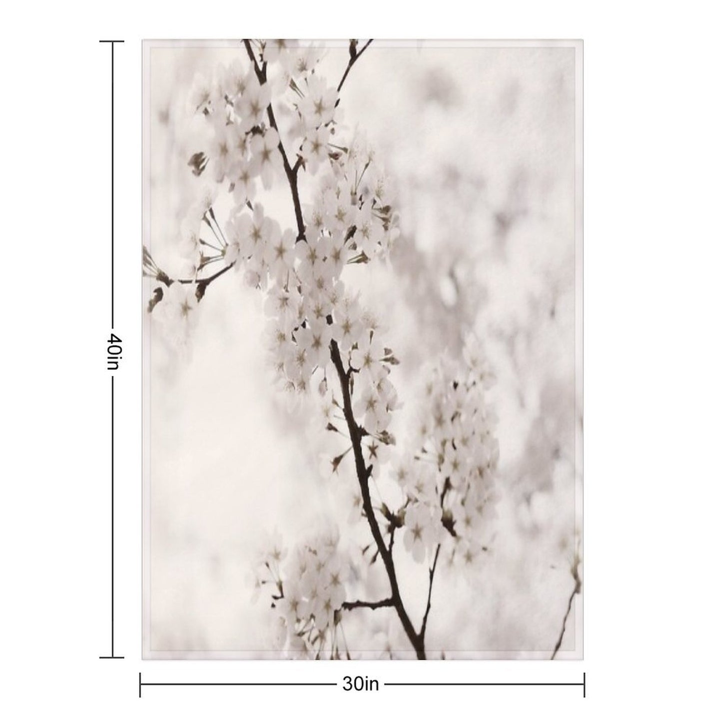 Cherry Blossom Artistic Closeup Sepia Toned Art Photo Print Throw Blanket