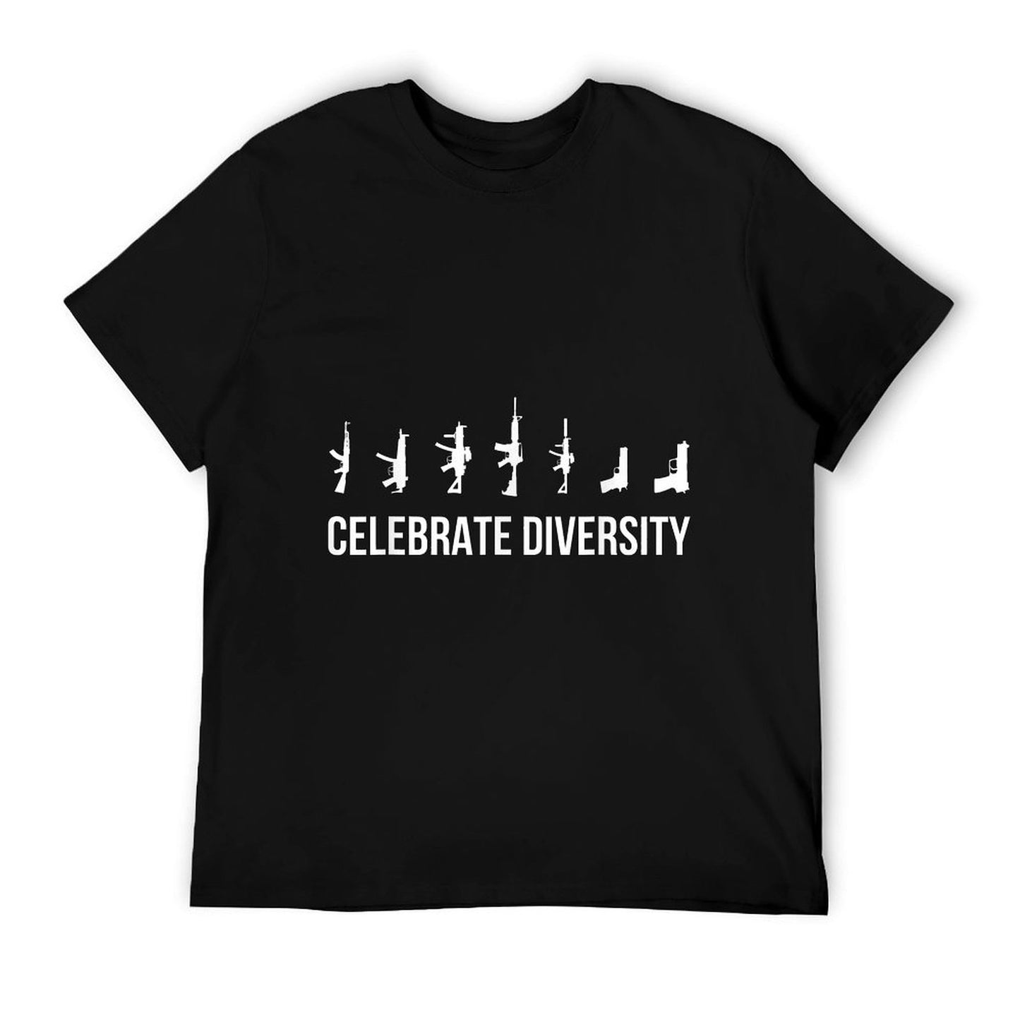 Gun Shirt, Celebrate Diversity Gun Owner - Men&#39;s Black Classic Fit Crew Neck - Small T-Shirt