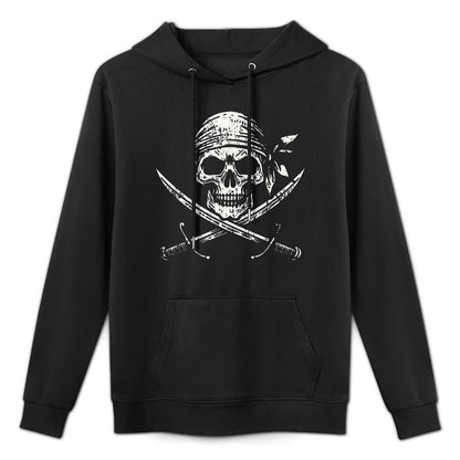 Pirate Skull And Crossbones Skeleton Halloween For Kids Boys Breathable Fabric Hoodie