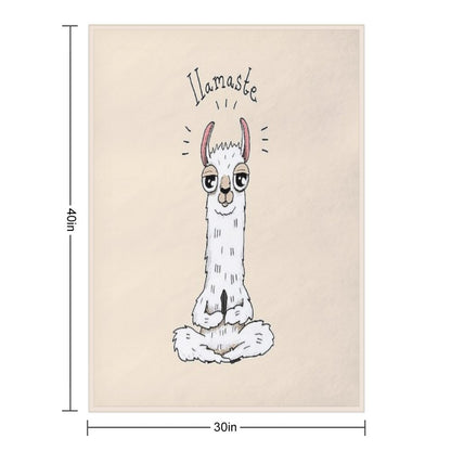 Llama Yoga Pose with Llamaste Throw Blanket