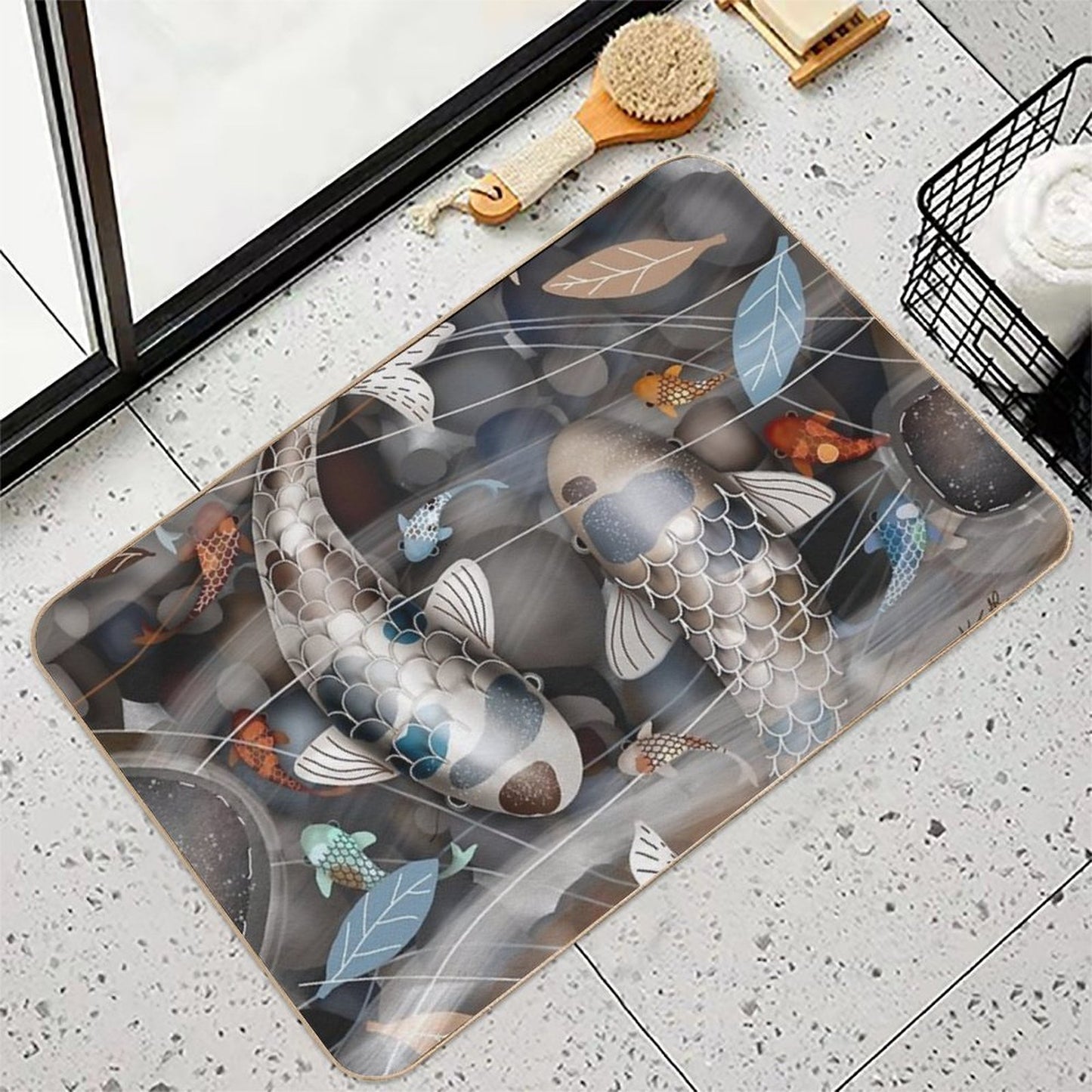 Koi Fish Pond Bath Mat