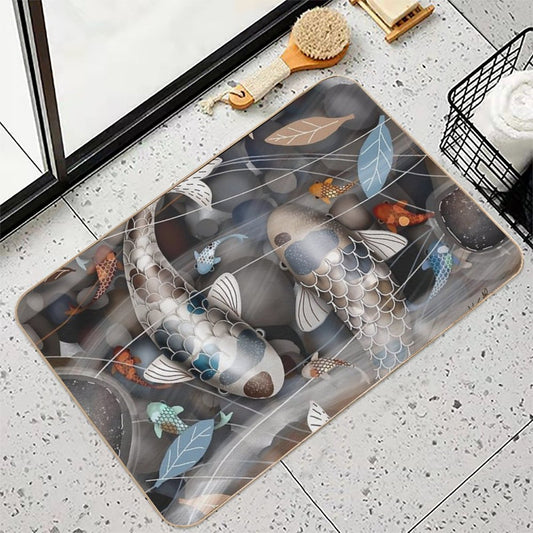 Koi Fish Pond Bath Mat
