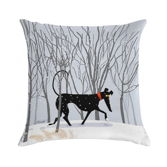 Winter Hound Soft Short Plush Fabric Throw Pillow