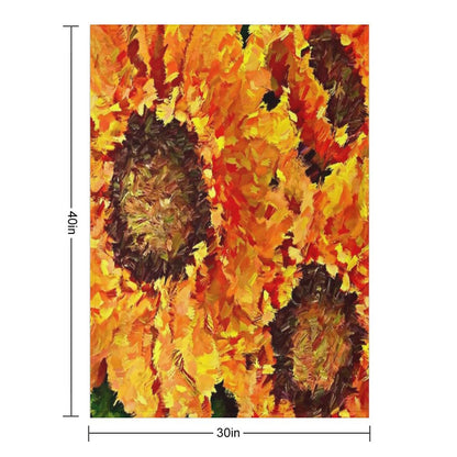 Sunflowers Abstracted Throw Blanket
