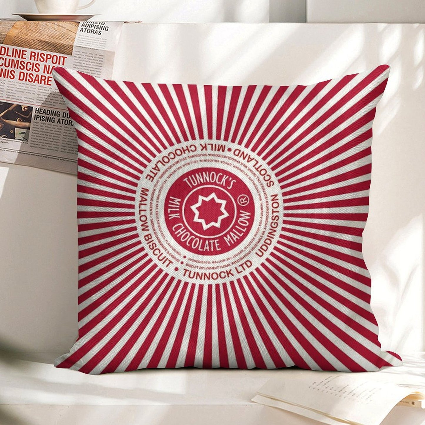 Tunnock's Teacakes Linen Throw Pillow Cover