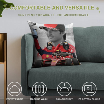 CARLOS SAINZ - 2022 MIAMI GP Soft Skin-Friendly Throw Pillow