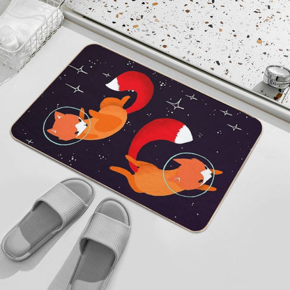 Space Foxes Bath Mat