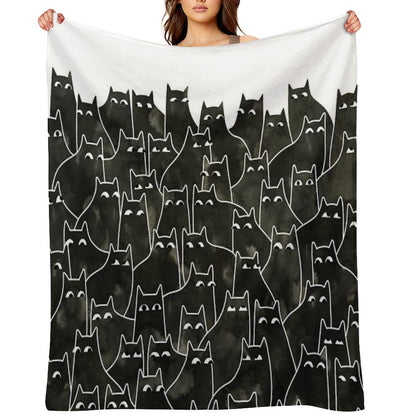 Suspicious Cats Throw Blanket