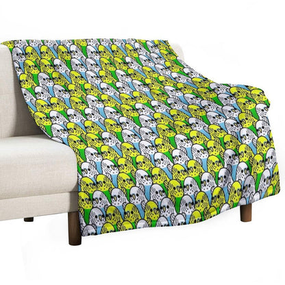 Too Many Birds! - Budgie Squad 1 Throw Blanket