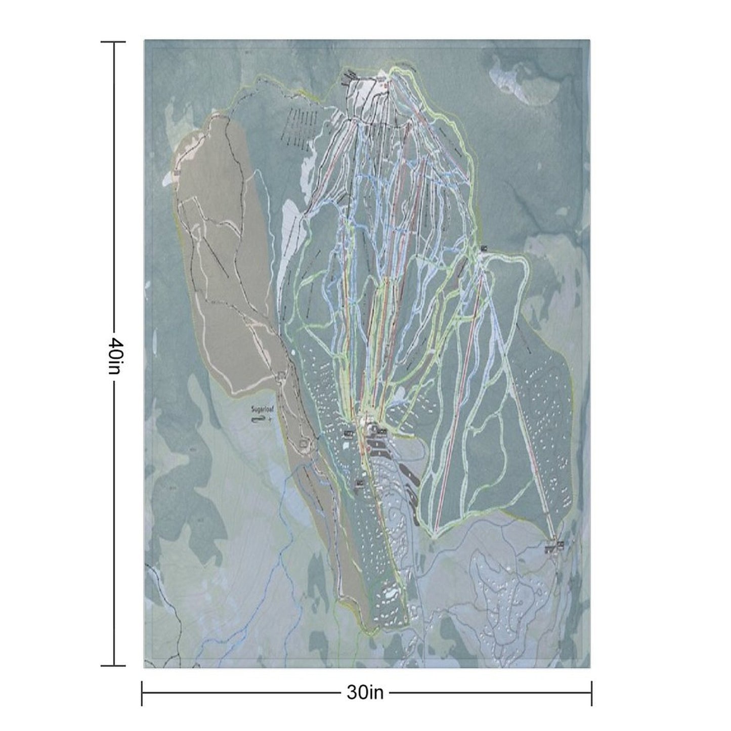 Sugarloaf Resort Trail Map Throw Blanket