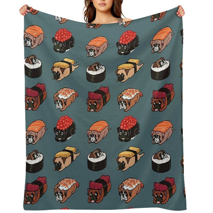 Sushi Boxers Throw Blanket