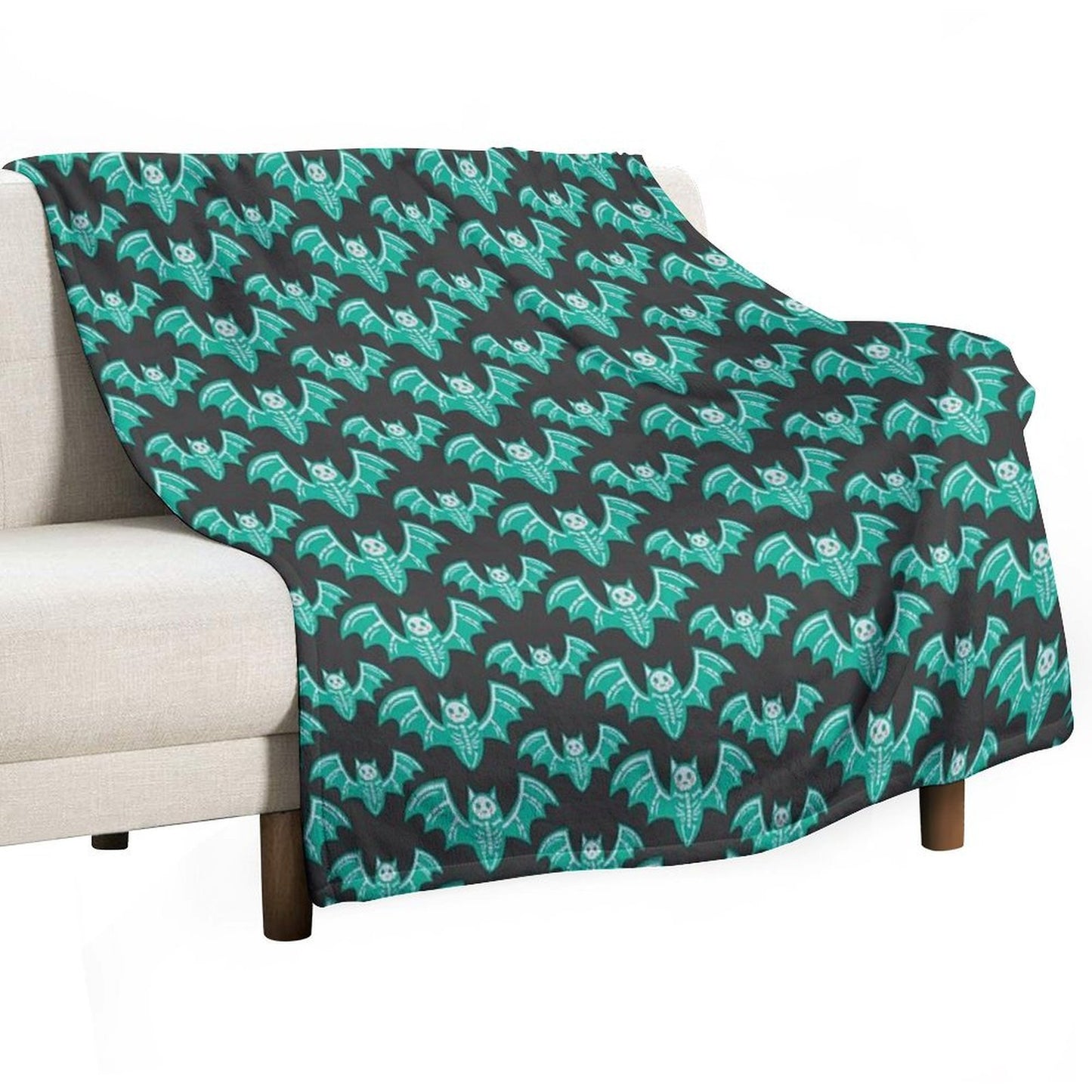 Blushing Skeletal Bats - Halloween - [2021 Collection] JT017 Throw Blanket