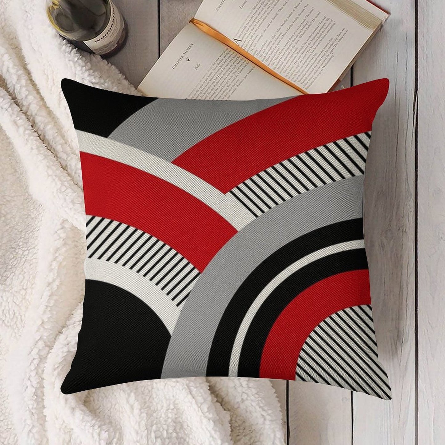 Colorful Geometry Linen Throw Pillow Cover