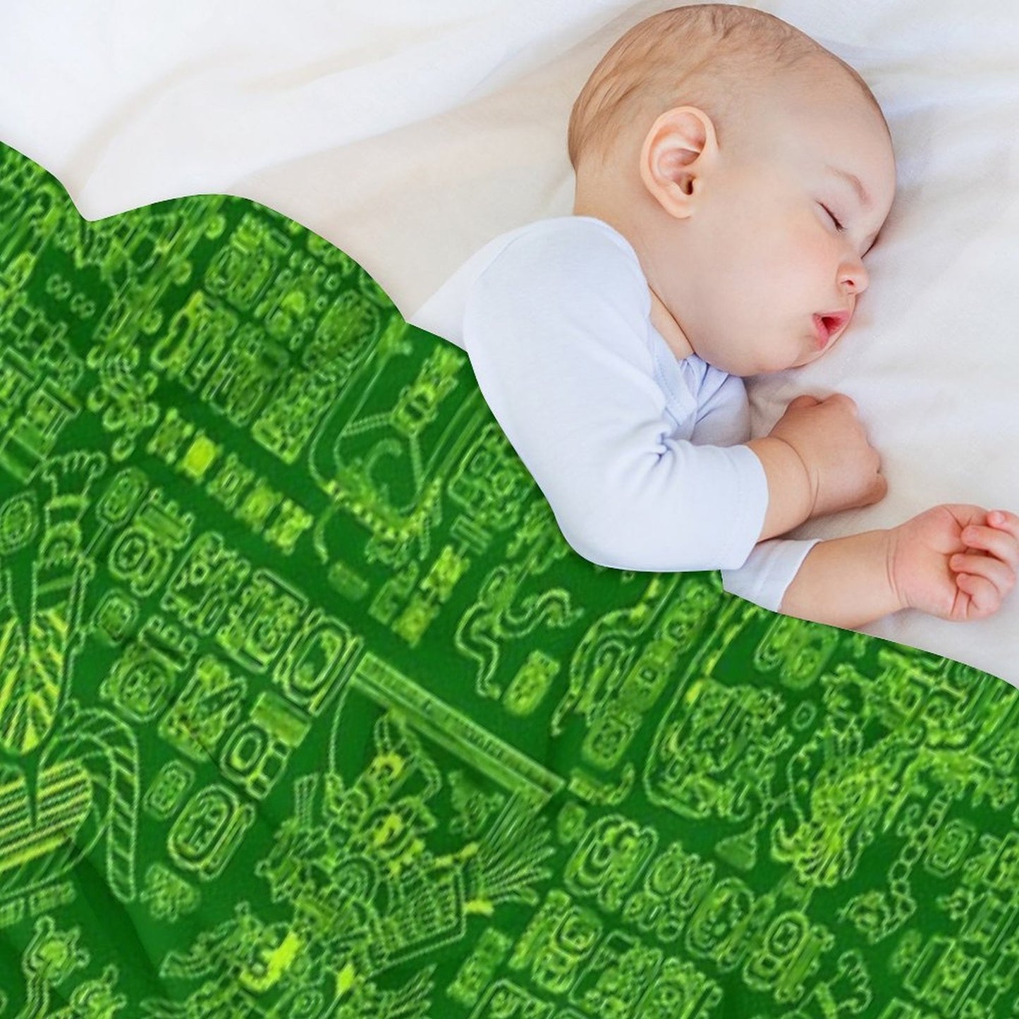 Mayan Spring GREEN Throw Blanket