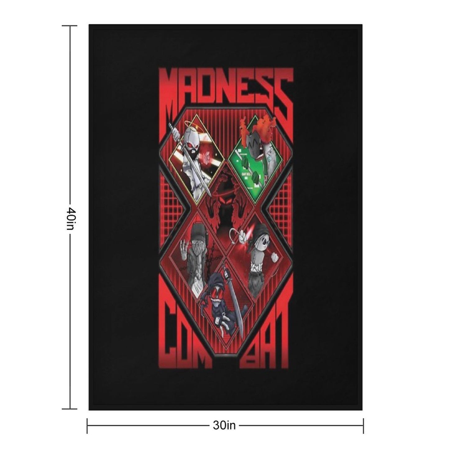 Madness Combat ALL 6 MAIN CHARACTERS ART Throw Blanket