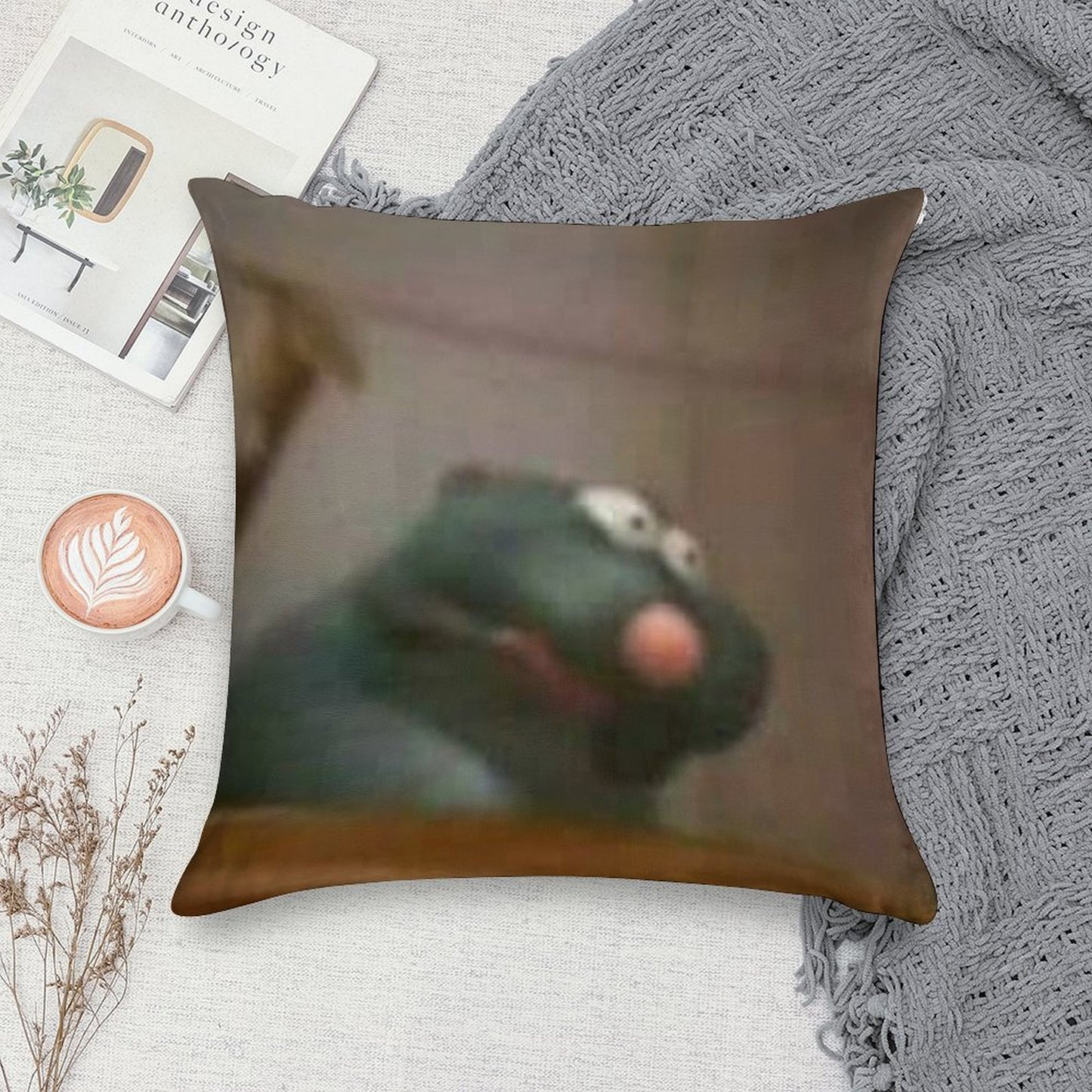 Remy Ratatouille Meme Soft Durable Construction Throw Pillow