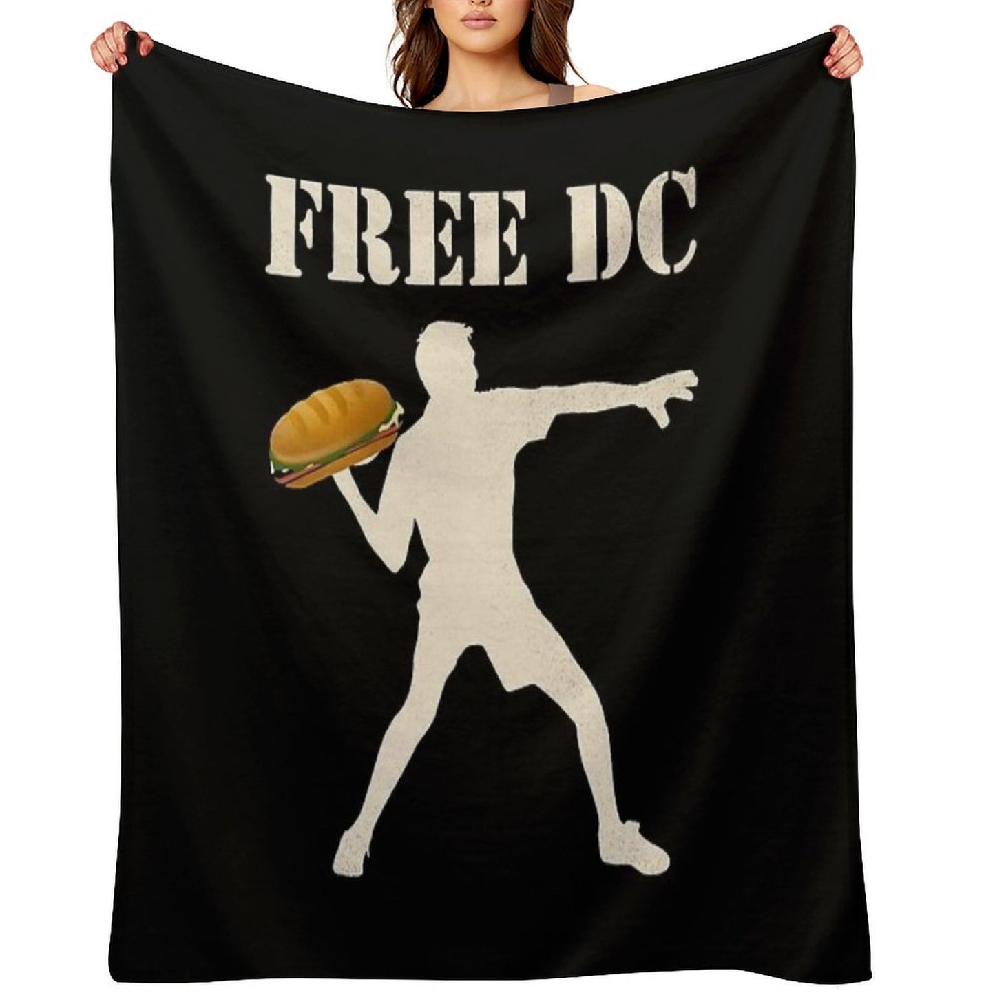 Free DC Resistance Sub Sandwich - Protest Movement Throw Blanket