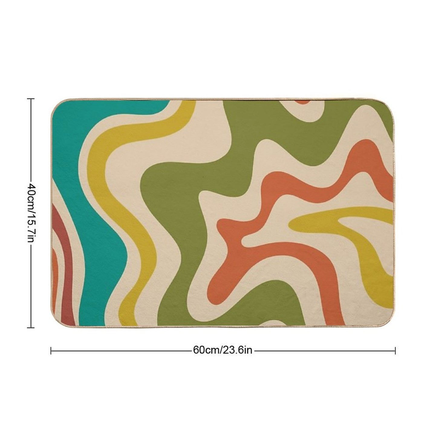 Liquid Swirl Retro Abstract Pattern in Mid-Century Mod Colours  Toxin-Free Bath Mat