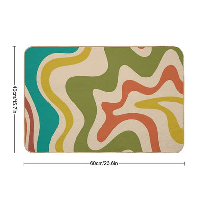 Liquid Swirl Retro Abstract Pattern in Mid-Century Mod Colours  Toxin-Free Bath Mat