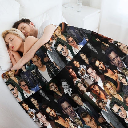Johnny Depp Sexy Collage Throw Blanket