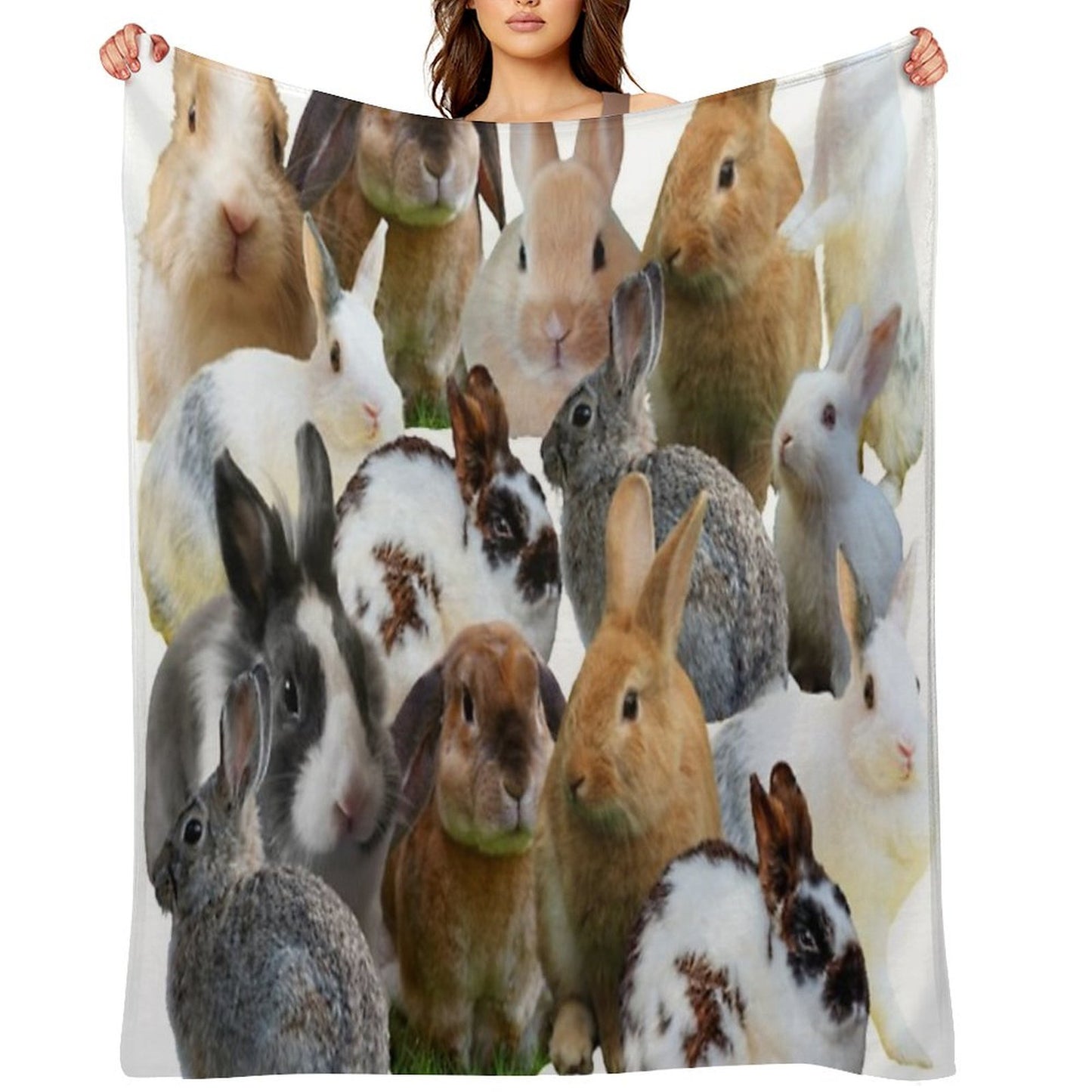 Cute Rabbitsbunnies Throw Blanket