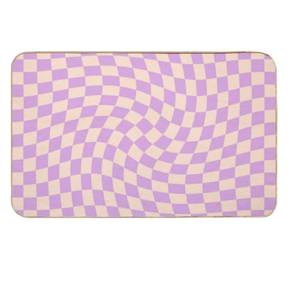 Check V - Lilac Twist  Eco-Friendly Bath Mat